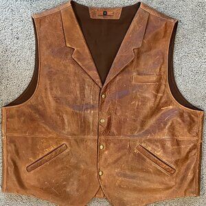 Coronado Leather Classic Lapel Vest No. 25 - Size 52 - W/Concealed Carry Pockets